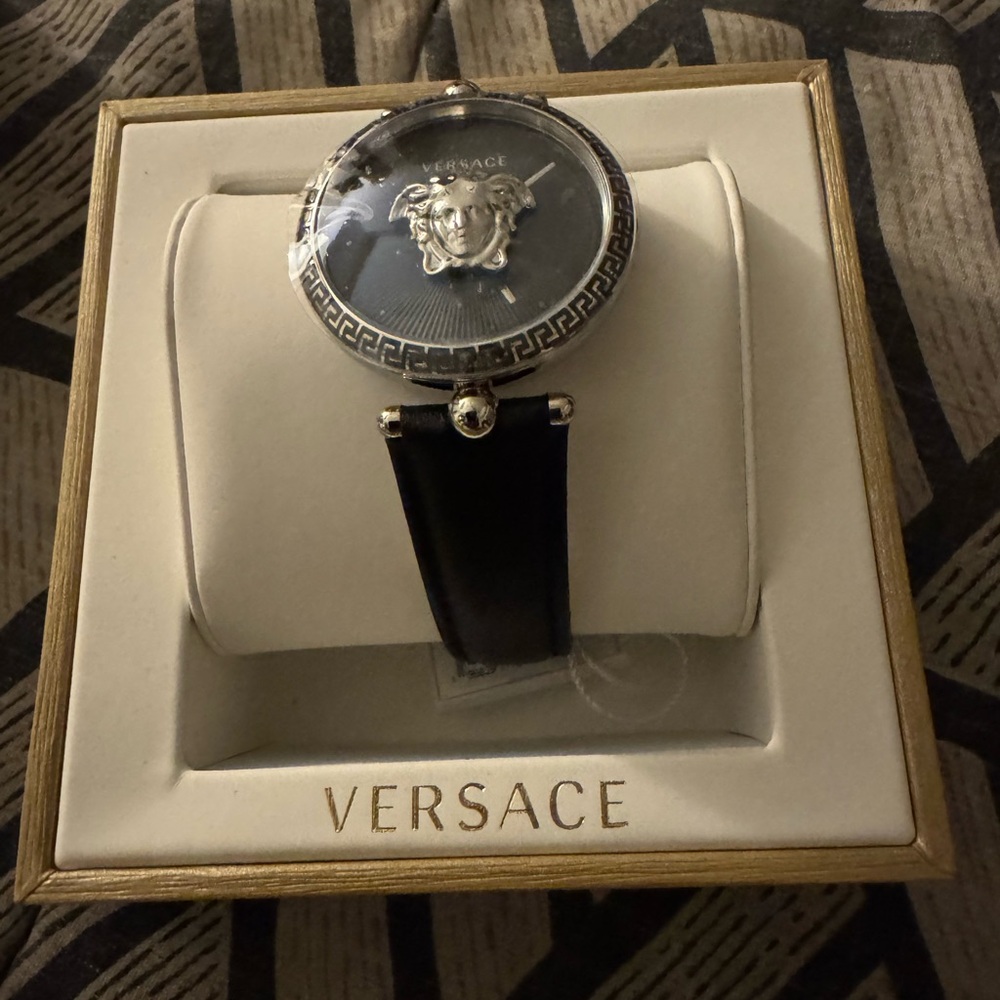 Versace Black and Silver Medusa Watch
